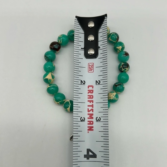 1914- Fish Tail Natural Stone Beads Handmade Women’s Bracelet NWT - Picture 3 of 4